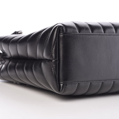 Saint Laurent Calfskin Y Quilted Monogram Small Loulou Shopper Black 9 of 11
