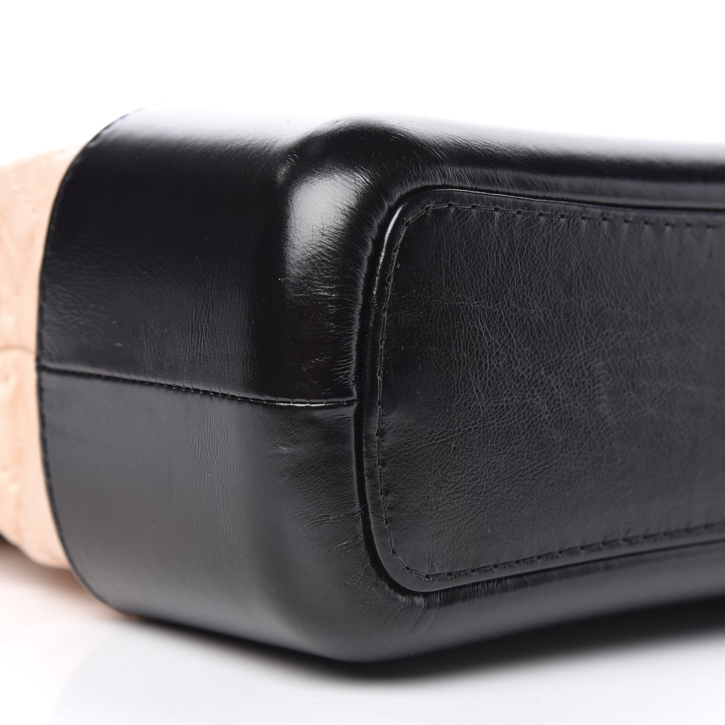 Aged Calfskin Quilted Medium Gabrielle Hobo Beige Black