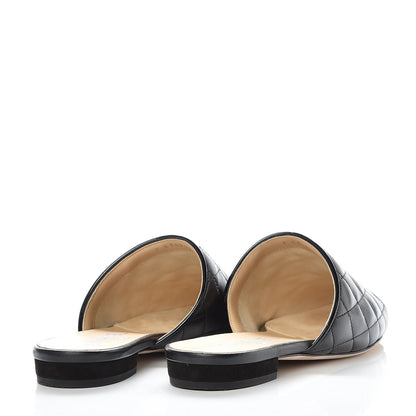 Chanel Lambskin Kid Suede Quilted Mules 36 Black 4 of 16