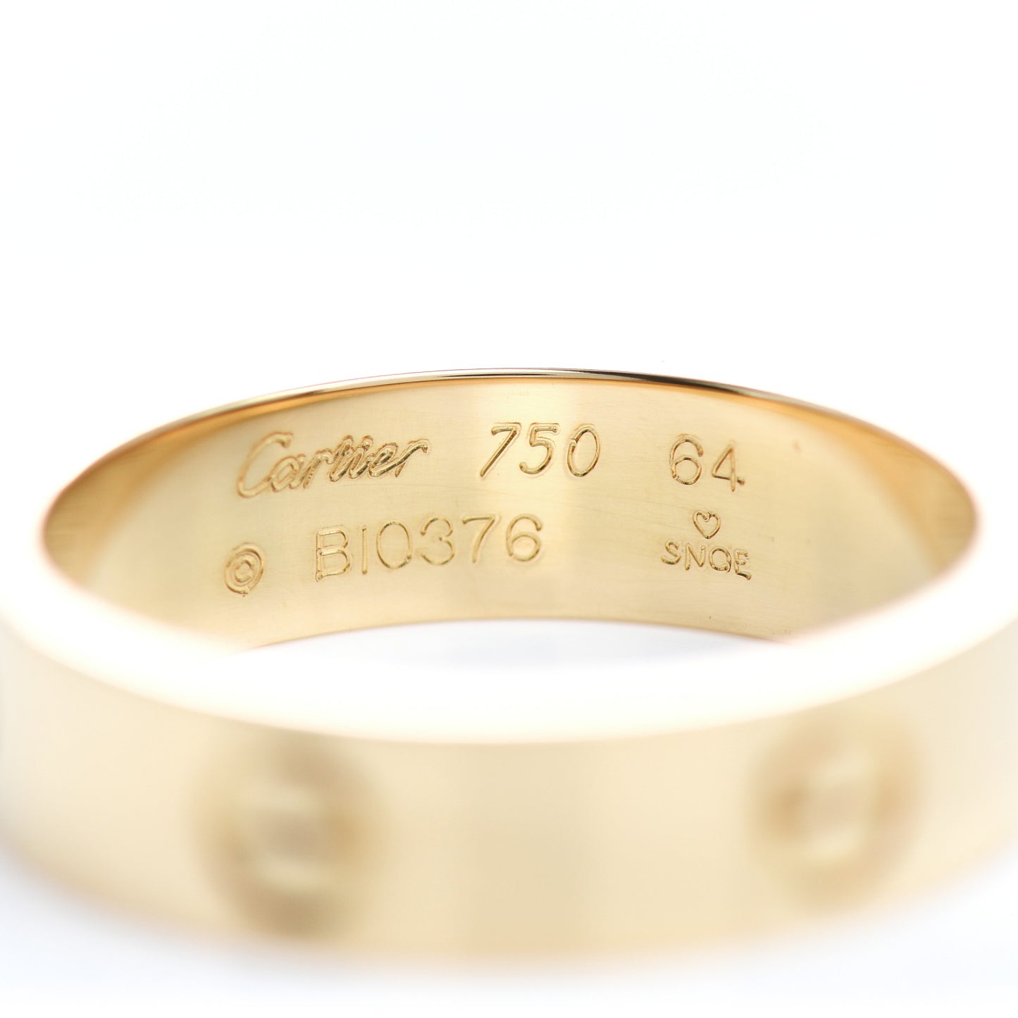 18K Yellow Gold 5.5mm LOVE Ring 64 10.75