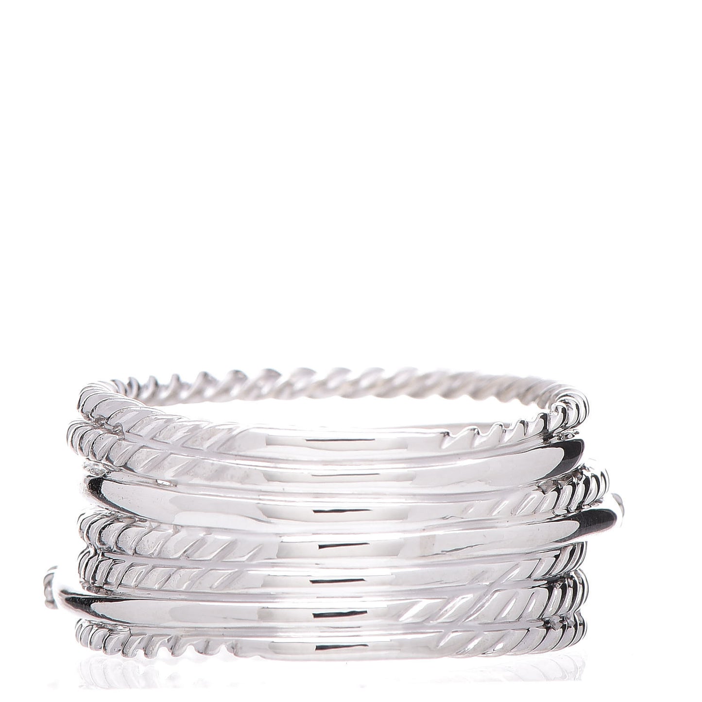 Sterling Silver Diamond 11mm Wide Crossover Cable Ring 52 6