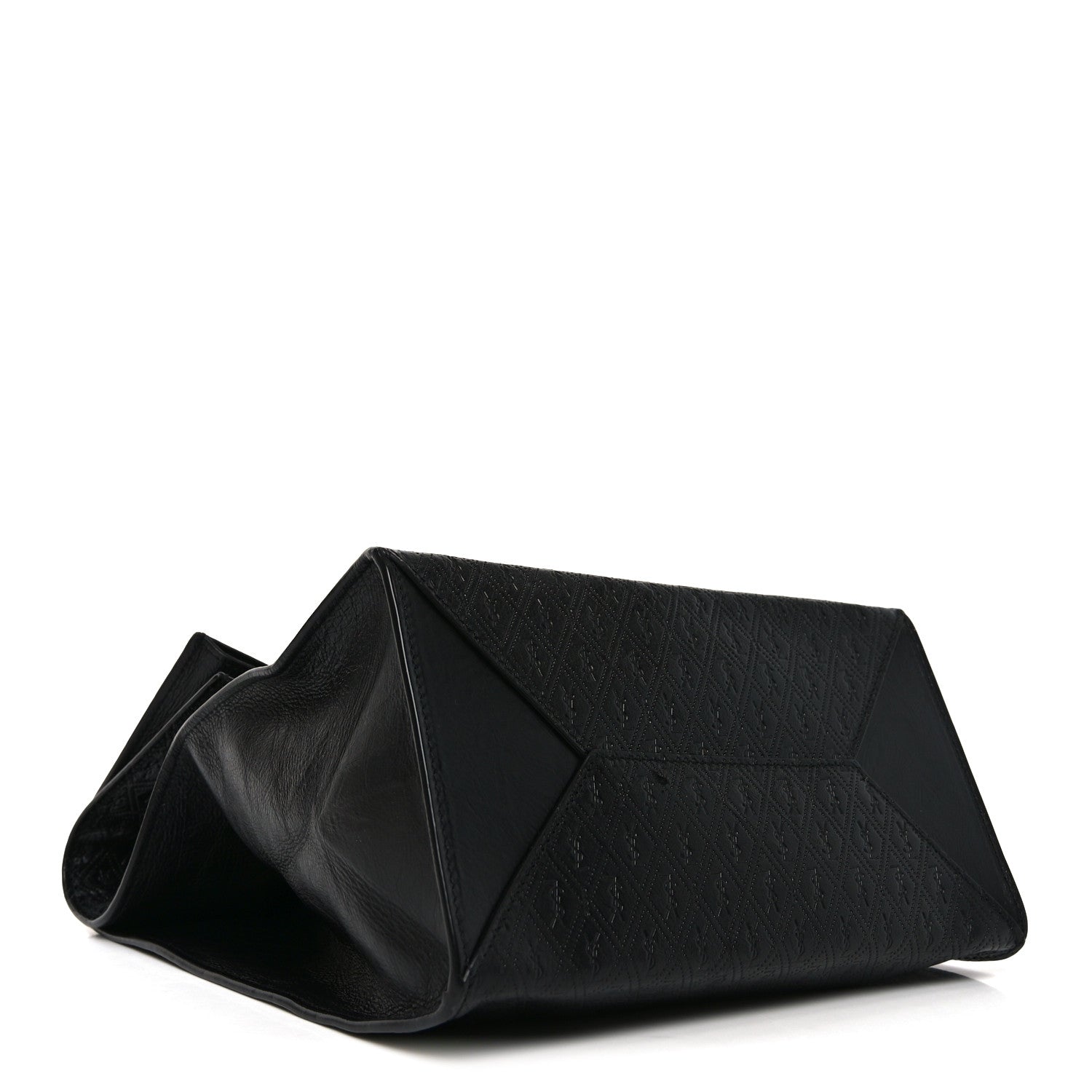 Saint Laurent Calfskin Monogram Deli Paper Bag Vintage Black 8 of 10