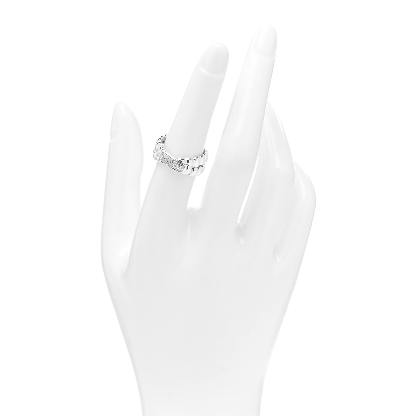 Sterling Silver Diamond Bedeg Crossover Ring 52 6