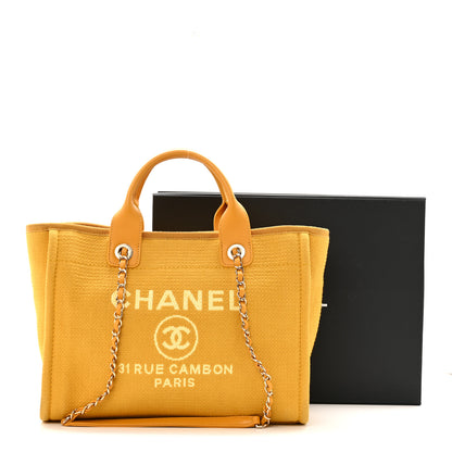 Chanel Mixed Fibers Small Deauville Tote Yellow 17 of 17