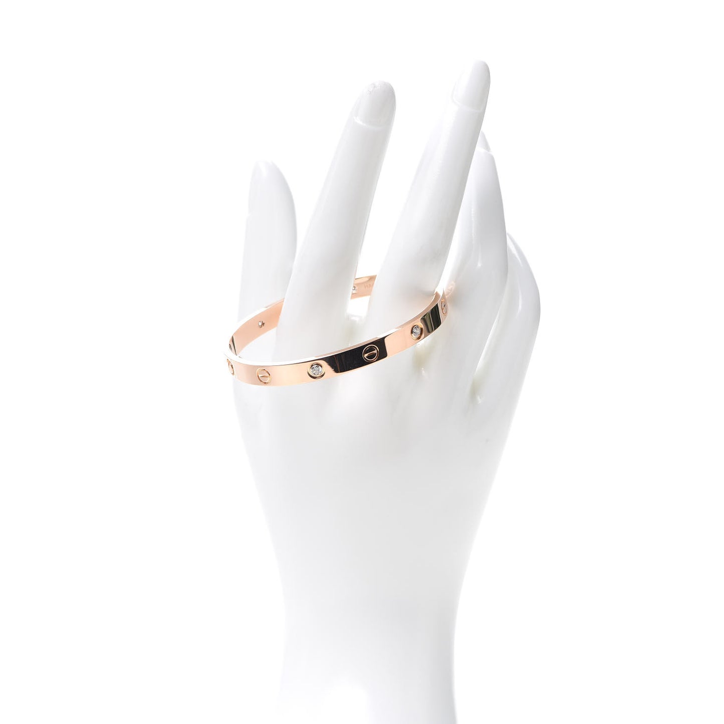 18K Pink Gold 4 Diamond LOVE Bracelet 17