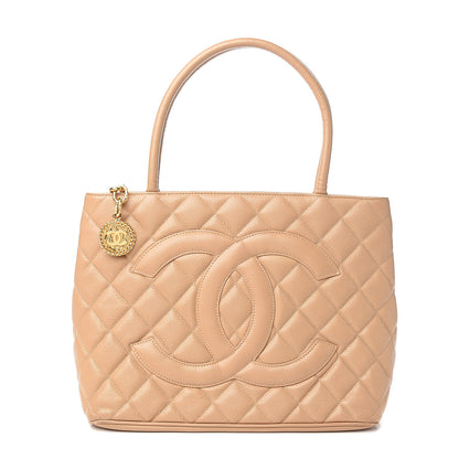 Chanel Caviar Quilted Medallion Tote Beige 1 of 10
