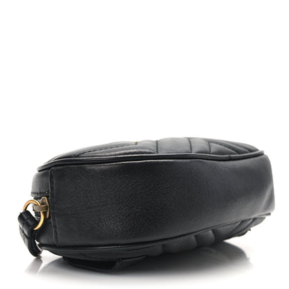 Gucci Calfskin Matelasse GG Marmont Belt Bag 85 34 Black 4 of 12