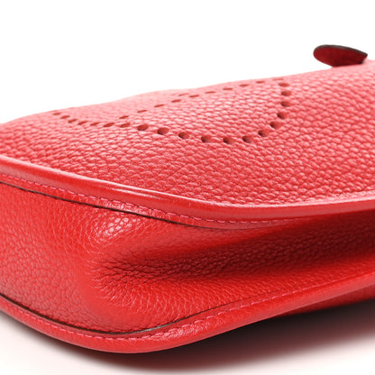 Hermes Taurillon Clemence Amazone Evelyne TPM Rouge Casaque Crevette 10 of 10