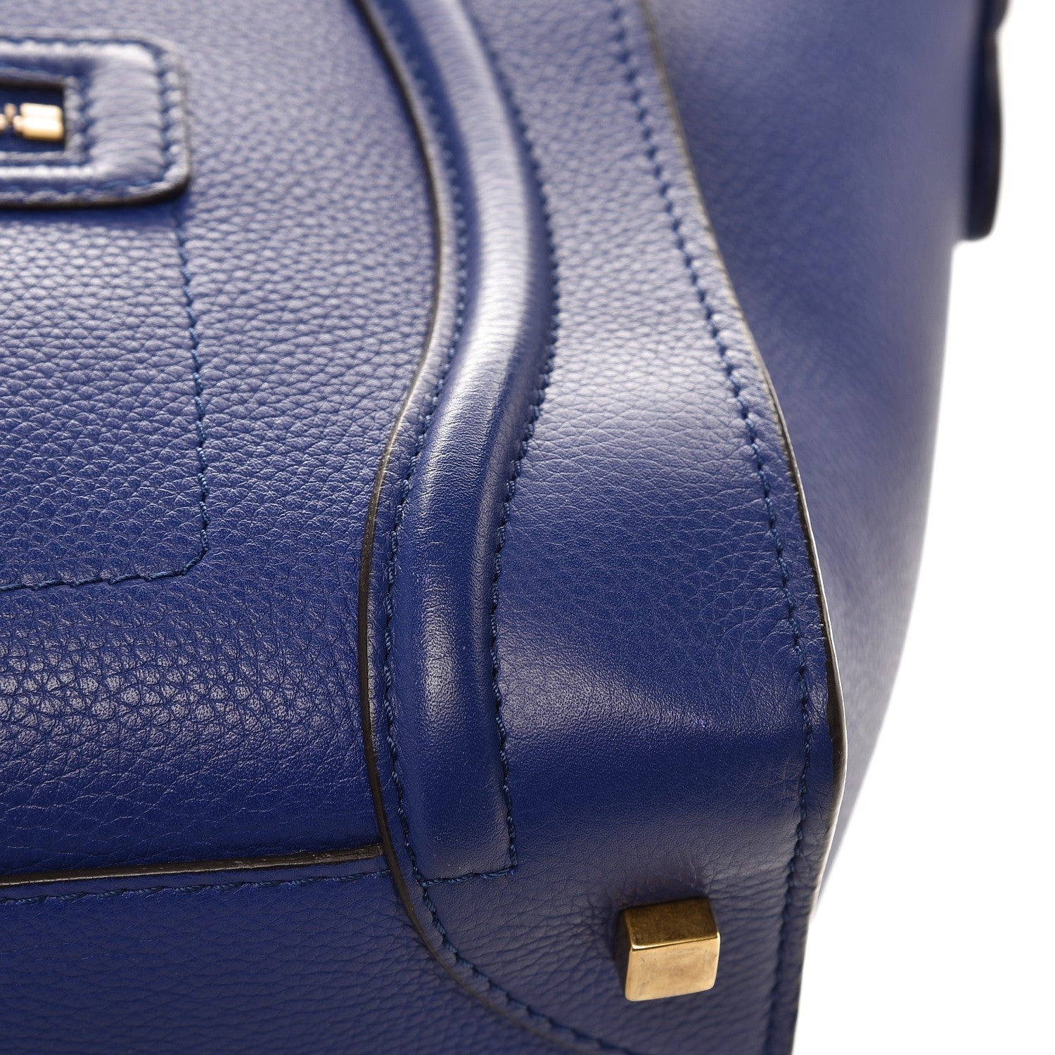 Celine Drummed Calfskin Mini Luggage Indigo 9 of 11