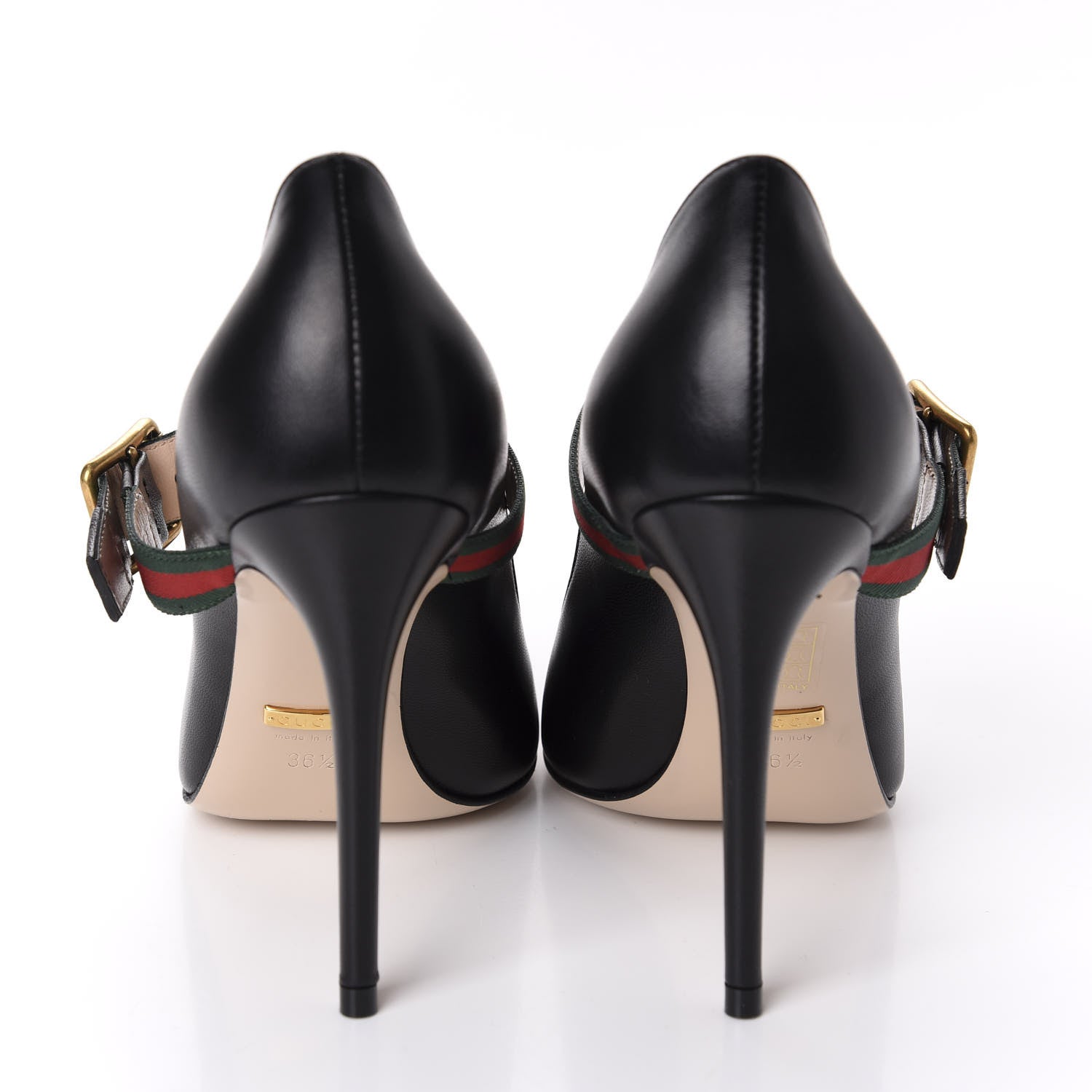 Gucci Malaga Kid Sylvie High Heel Pumps 36.5 Black 6 of 10