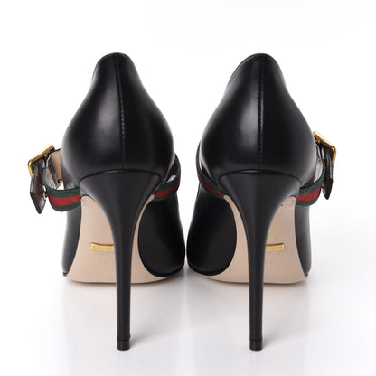 Gucci Malaga Kid Sylvie High Heel Pumps 36.5 Black 6 of 10