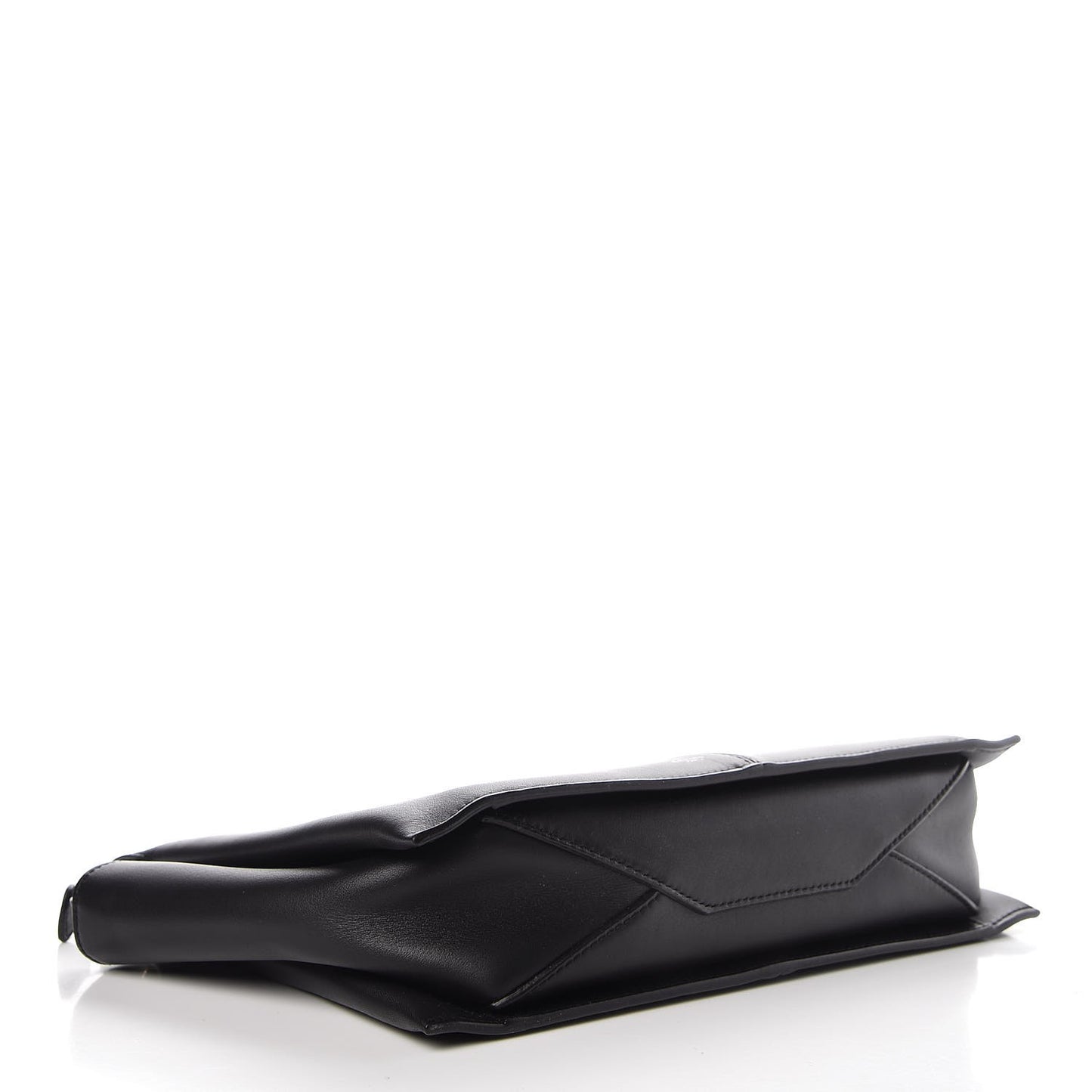 Supple Natural Calfskin Tri-Fold Clutch Black