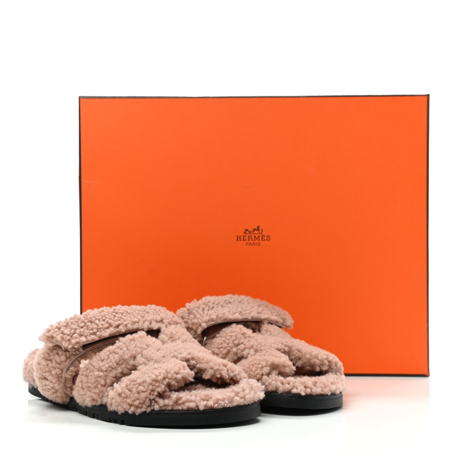 Hermes Woolskin Womens Chypre Sandals 37 Bois De Santal 8 of 8