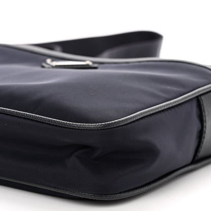 Prada Tessuto Nylon Saffiano Messenger Bag Blue 9 of 9
