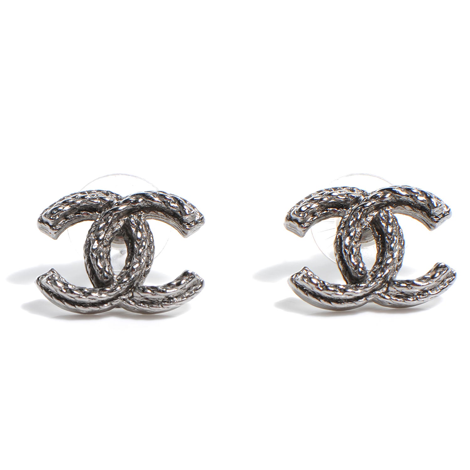 Chanel CC Logo Earrings Silver 1 of 5