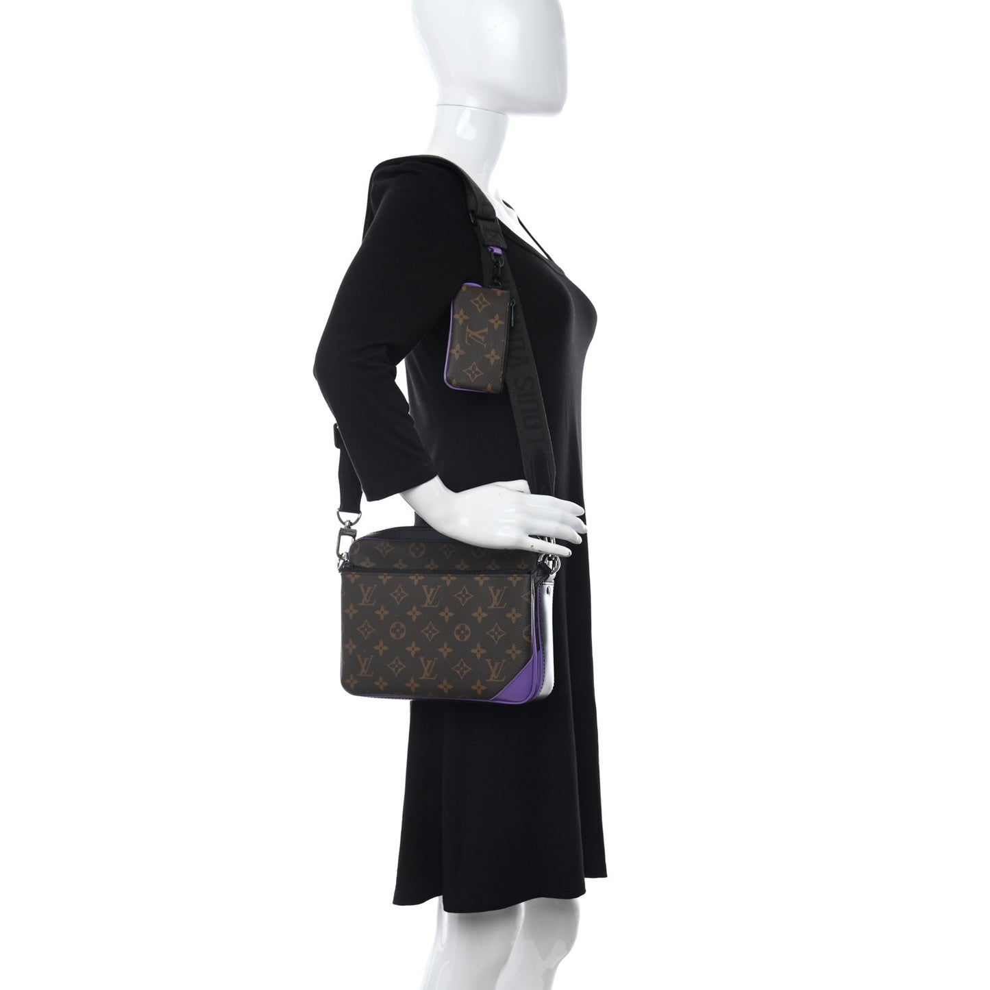 Monogram Macassar Trio Messenger Purple