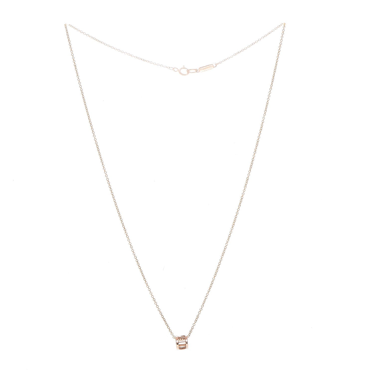Tiffany 18K Rose Gold Atlas Open Pendant Necklace 4 of 6