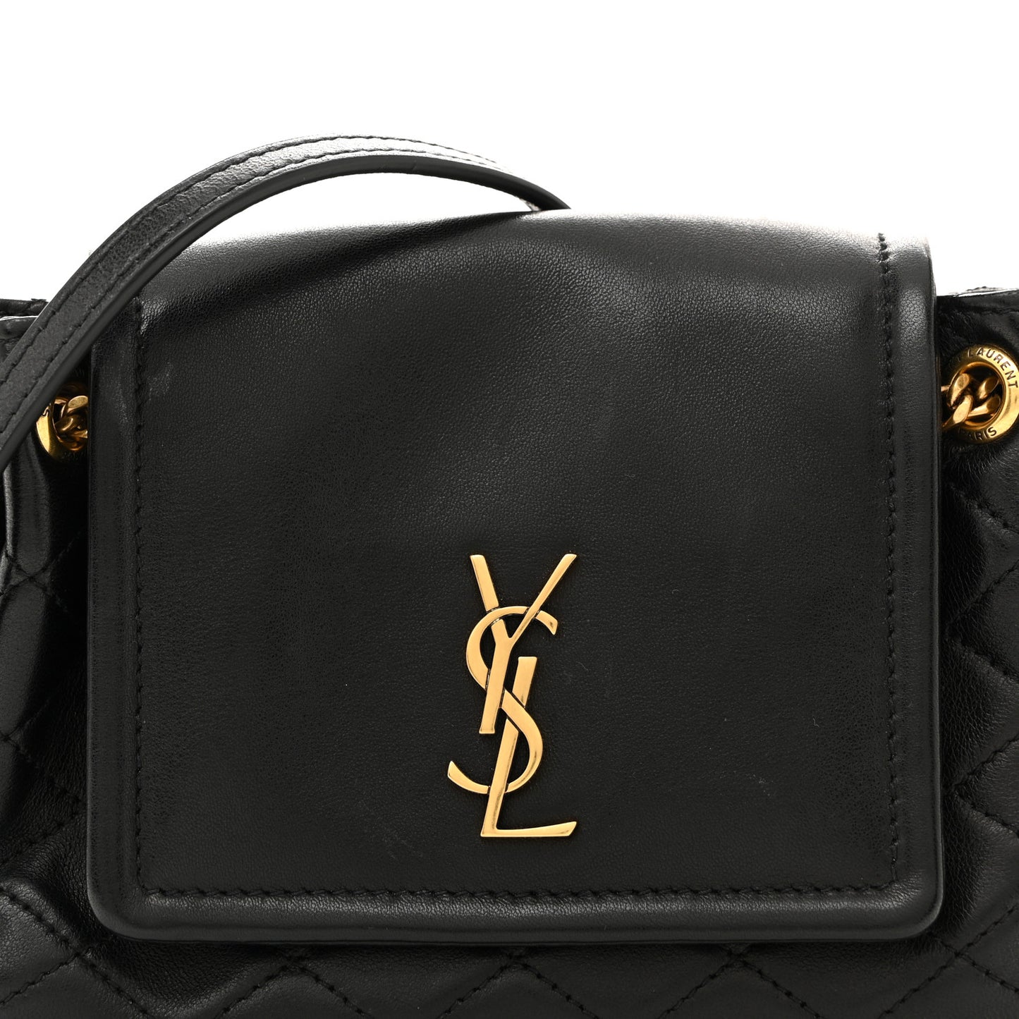 Lambskin Quilted Monogram Mini Nolita Black