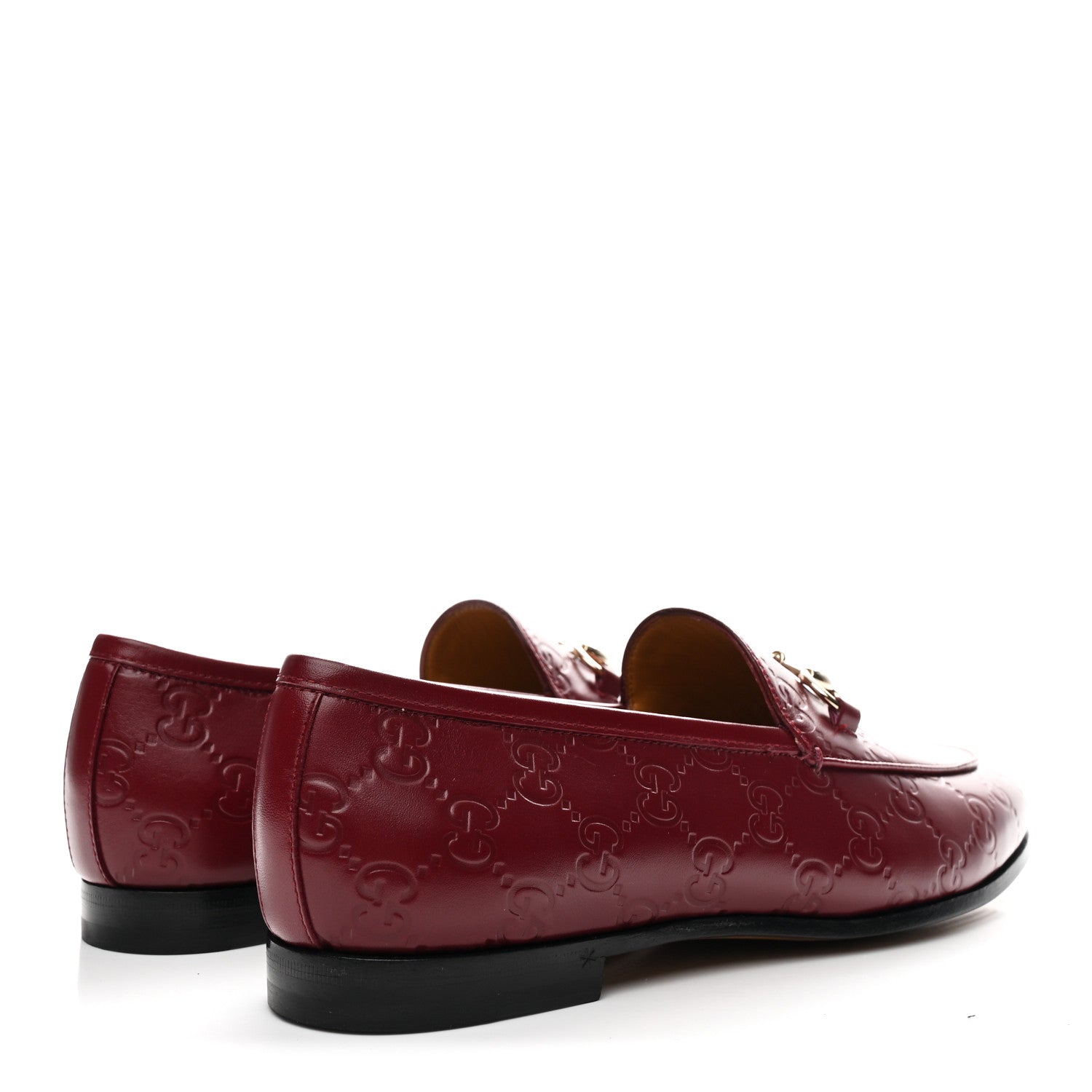 Gucci Betis Glamour Calfskin Guccissima Womens Jordaan Loafers 37.5 Rosso Ancora 5 of 10