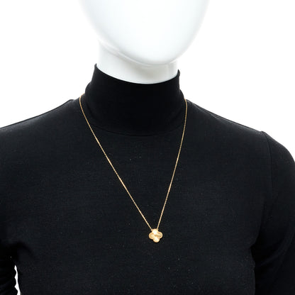 Van Cleef & Arpels 18K Yellow Gold Guilloche Vintage Alhambra Pendant Necklace 2 of 5