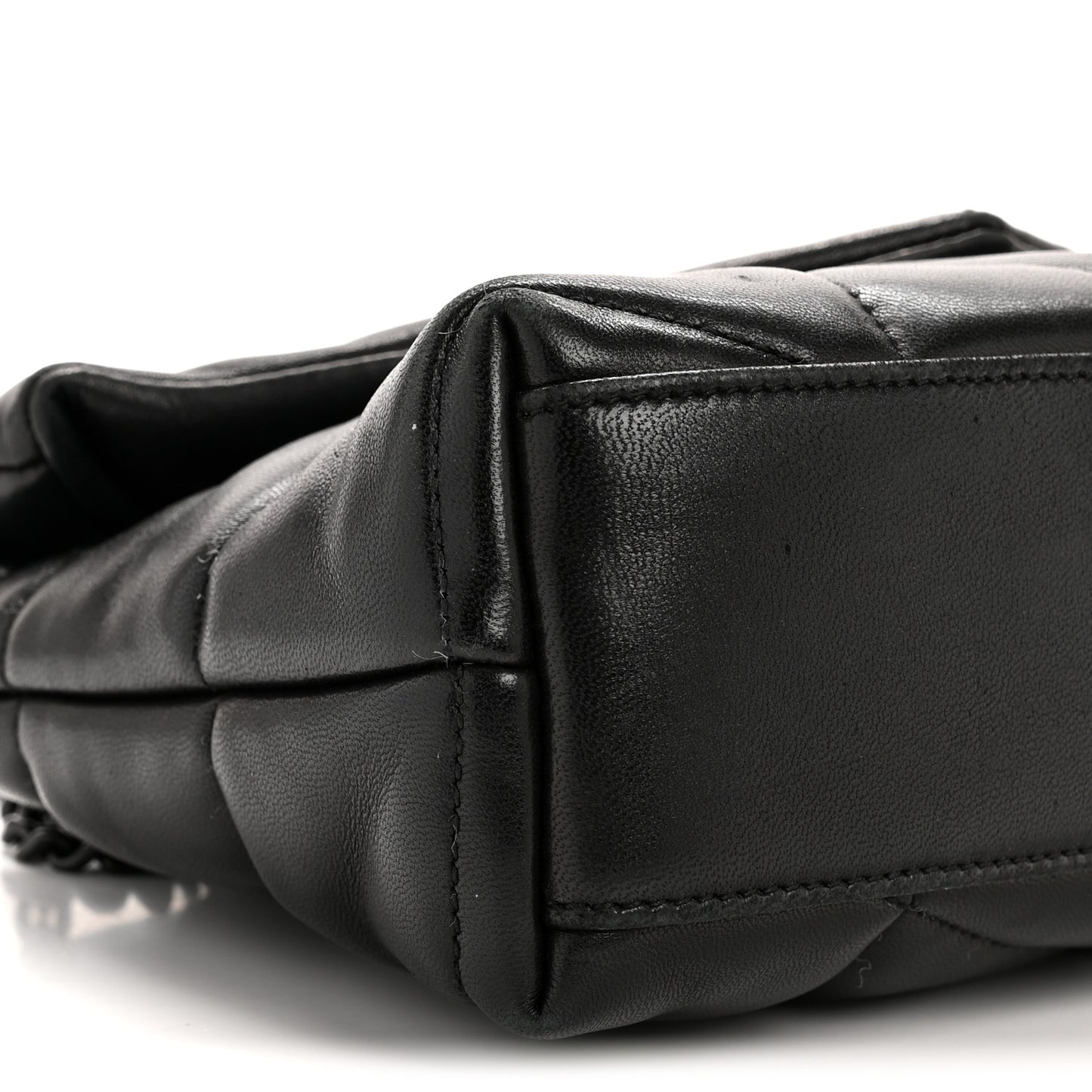 Lambskin Quilted Toy Loulou Puffer Monogram Monochrome Chain Satchel Black