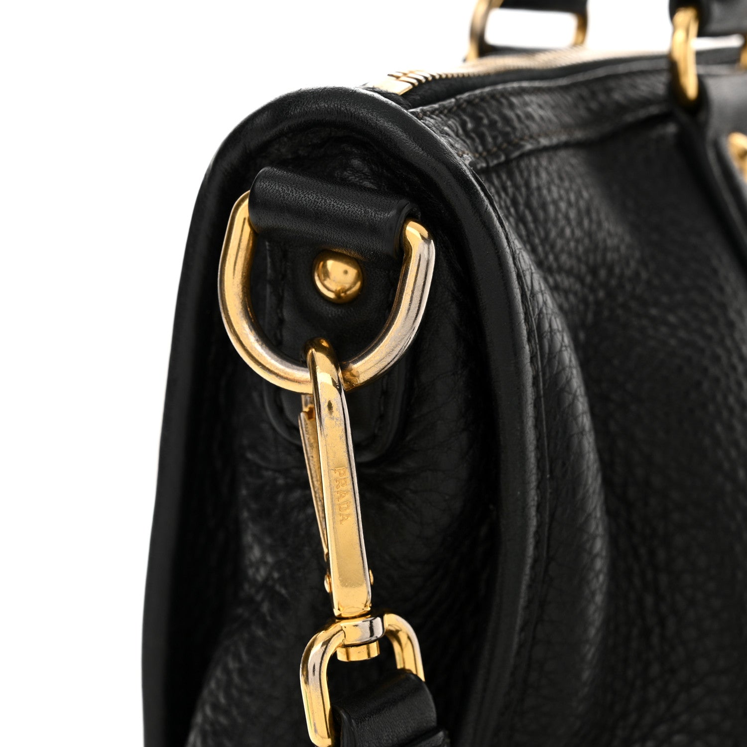 Prada Vitello Daino Shopping Satchel Black 11 of 14