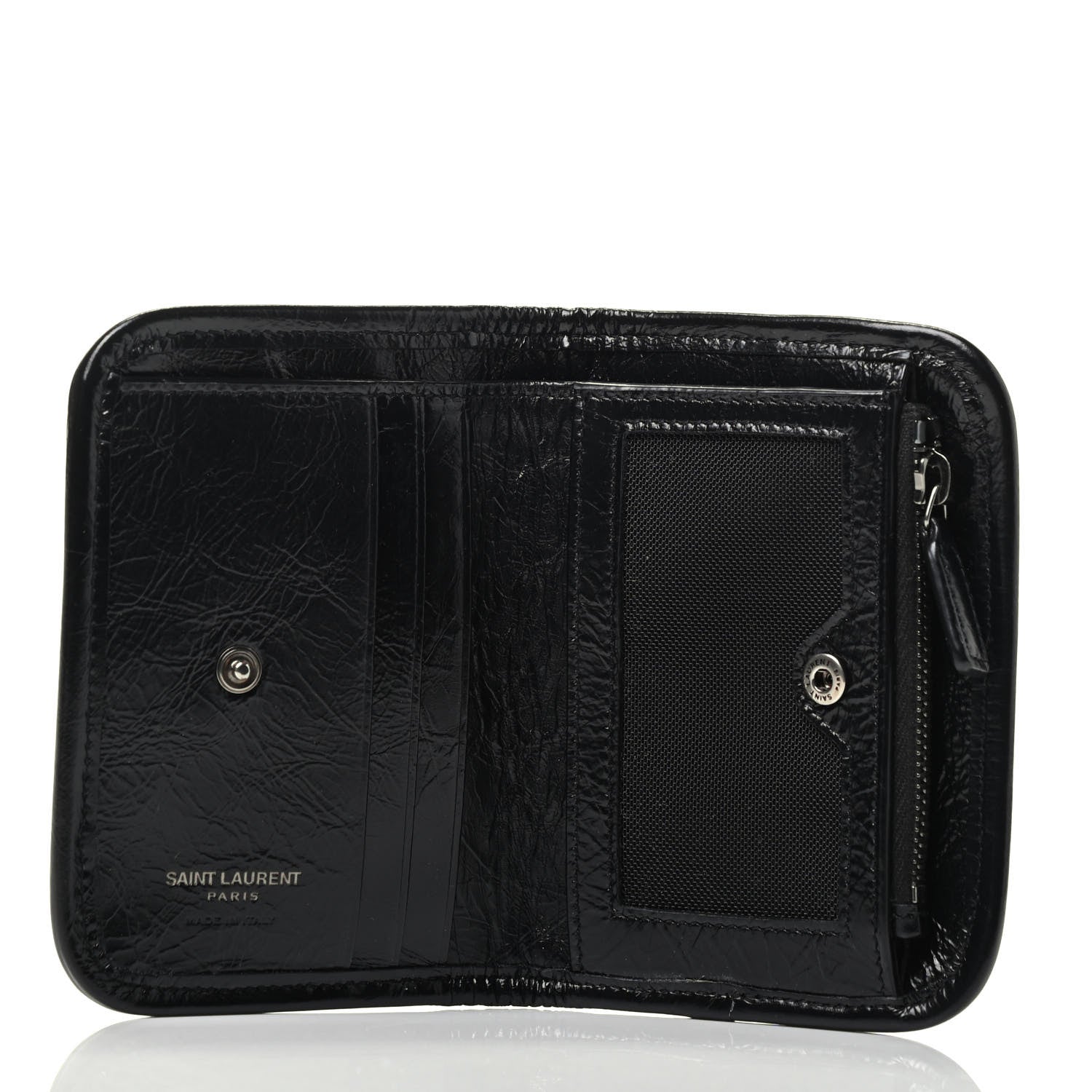 Saint Laurent Crinkled Calfskin Matelasse Monogram Niki Card Holder Black 3 of 3