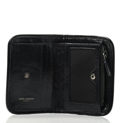 Saint Laurent Crinkled Calfskin Matelasse Monogram Niki Card Holder Black 3 of 3