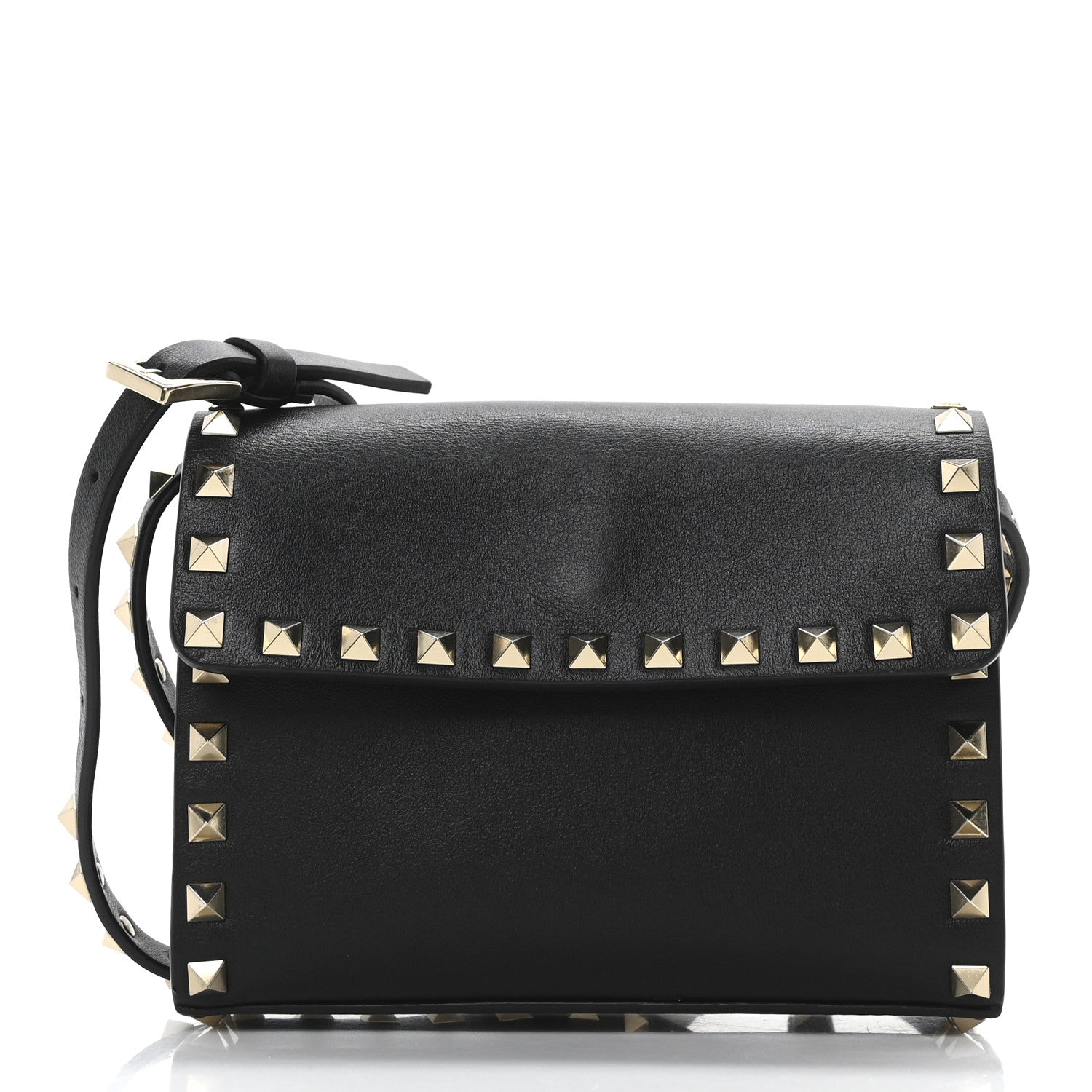 Valentino Garavani Grained Calfskin Rockstud Crossbody Bag Black 1 of 9