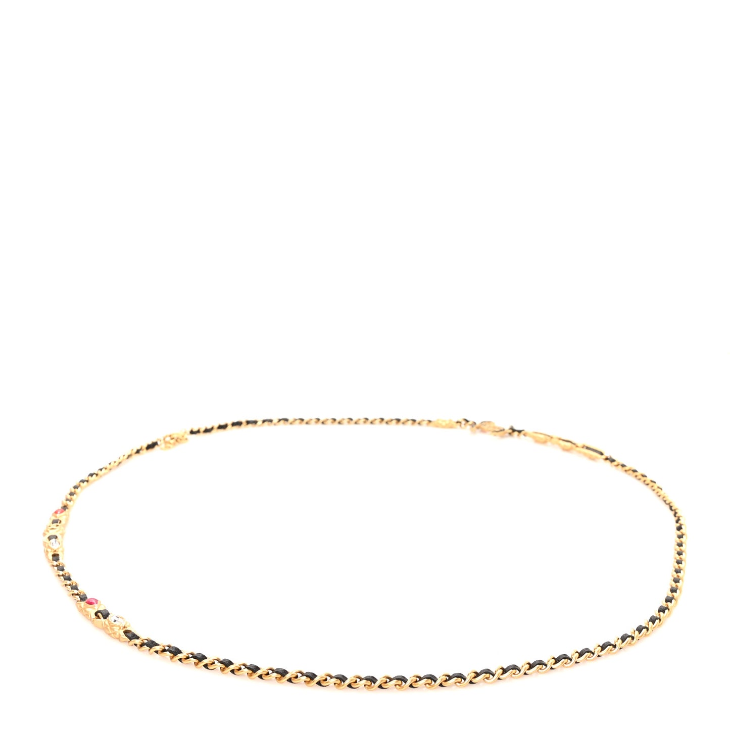 Lambskin Poured Glass Cote D'Azur CC Chain Belt Gold Multicolor