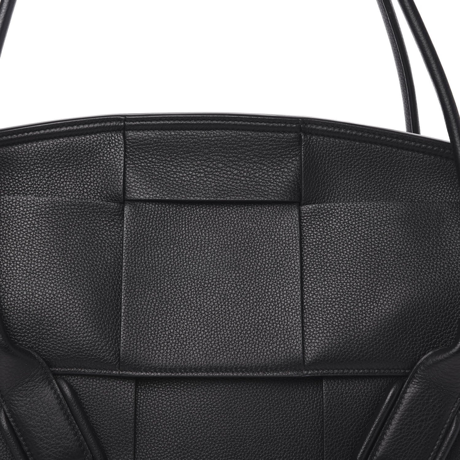 Bottega Veneta Grained Calfskin Maxi Intrecciato Medium Arco Black 9 of 9