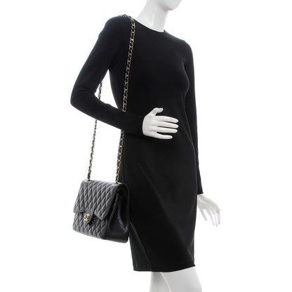 Chanel Caviar Quilted Jumbo Double Flap Black 2 of 13