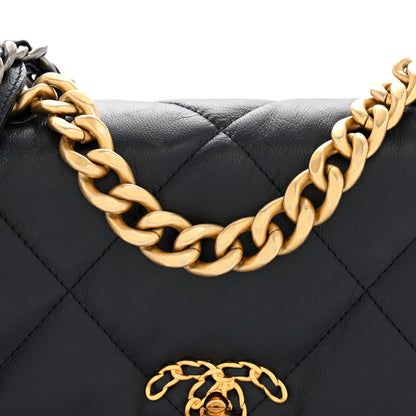 Chanel Goatskin Quilted Medium Chanel 19 Flap Navy Blue 8 of 15