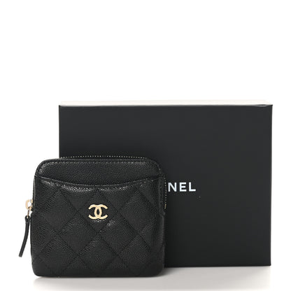 Chanel Caviar Quilted Zip Card Holder Wallet Black 8 of 8
