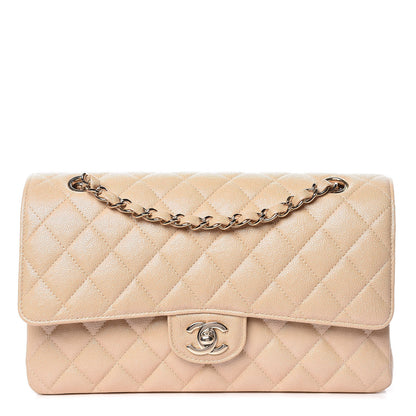 Chanel Iridescent Caviar Quilted Medium Double Flap Beige 1 of 11