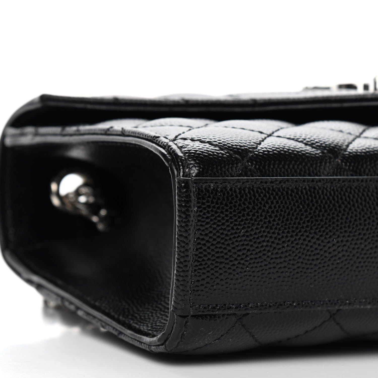 Saint Laurent Grain De Poudre Textured Mixed Matelasse Triquilt Small Monogram Satchel Black 7 of 8