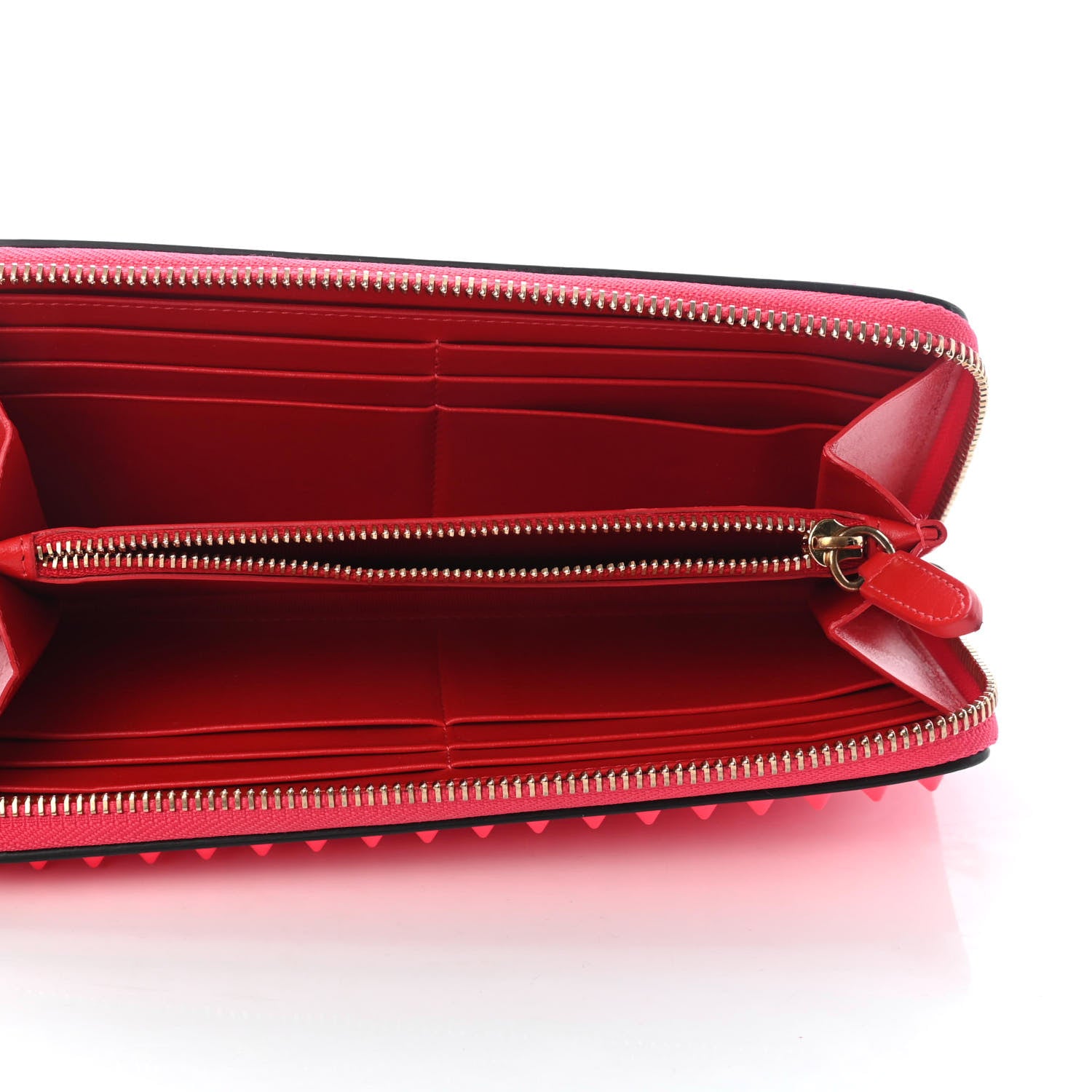 Christian Louboutin Patent Panettone Spiked Zip Around Wallet Rose Paris 5 of 7