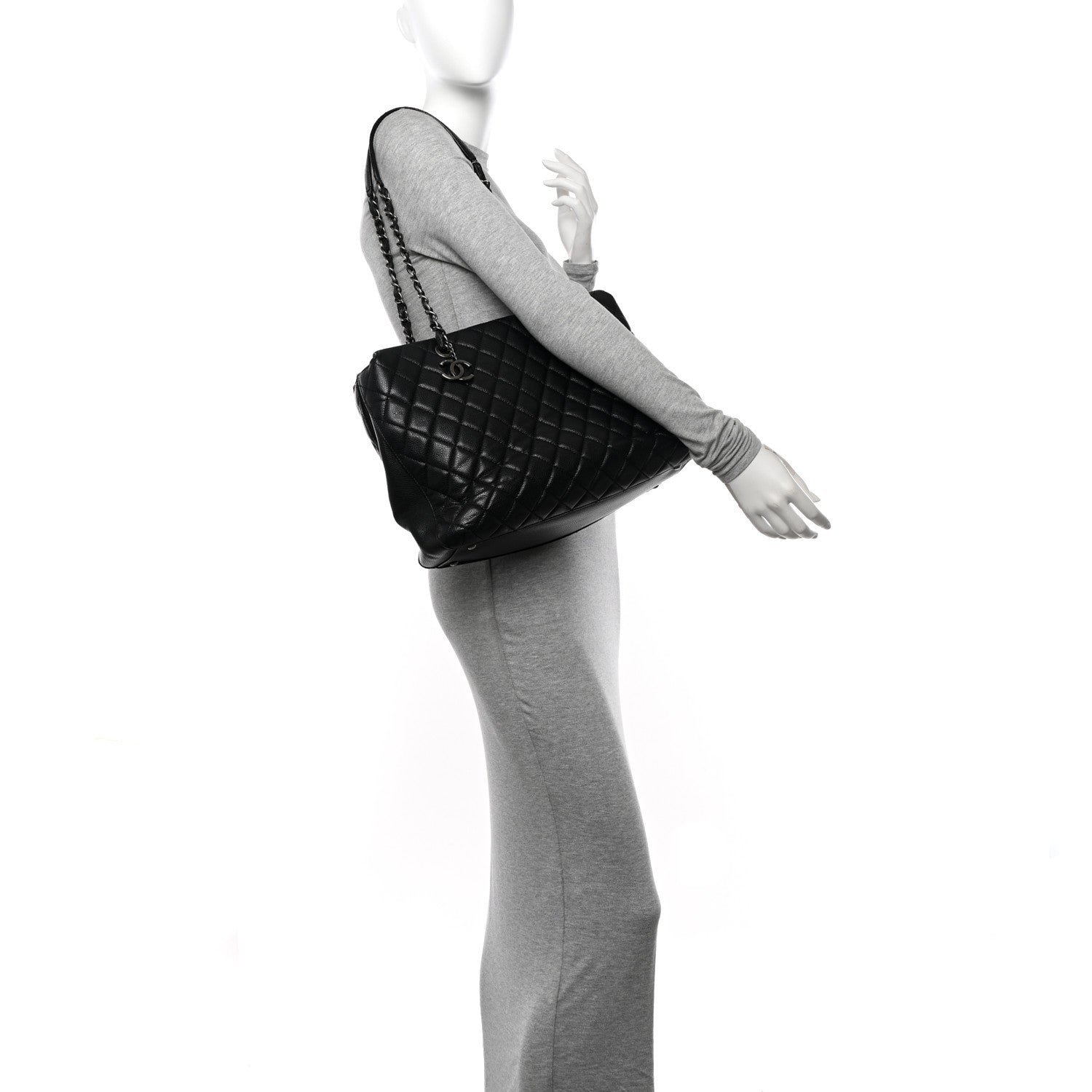 Chanel Caviar Quilted City Shopping Tote Black 2 of 14