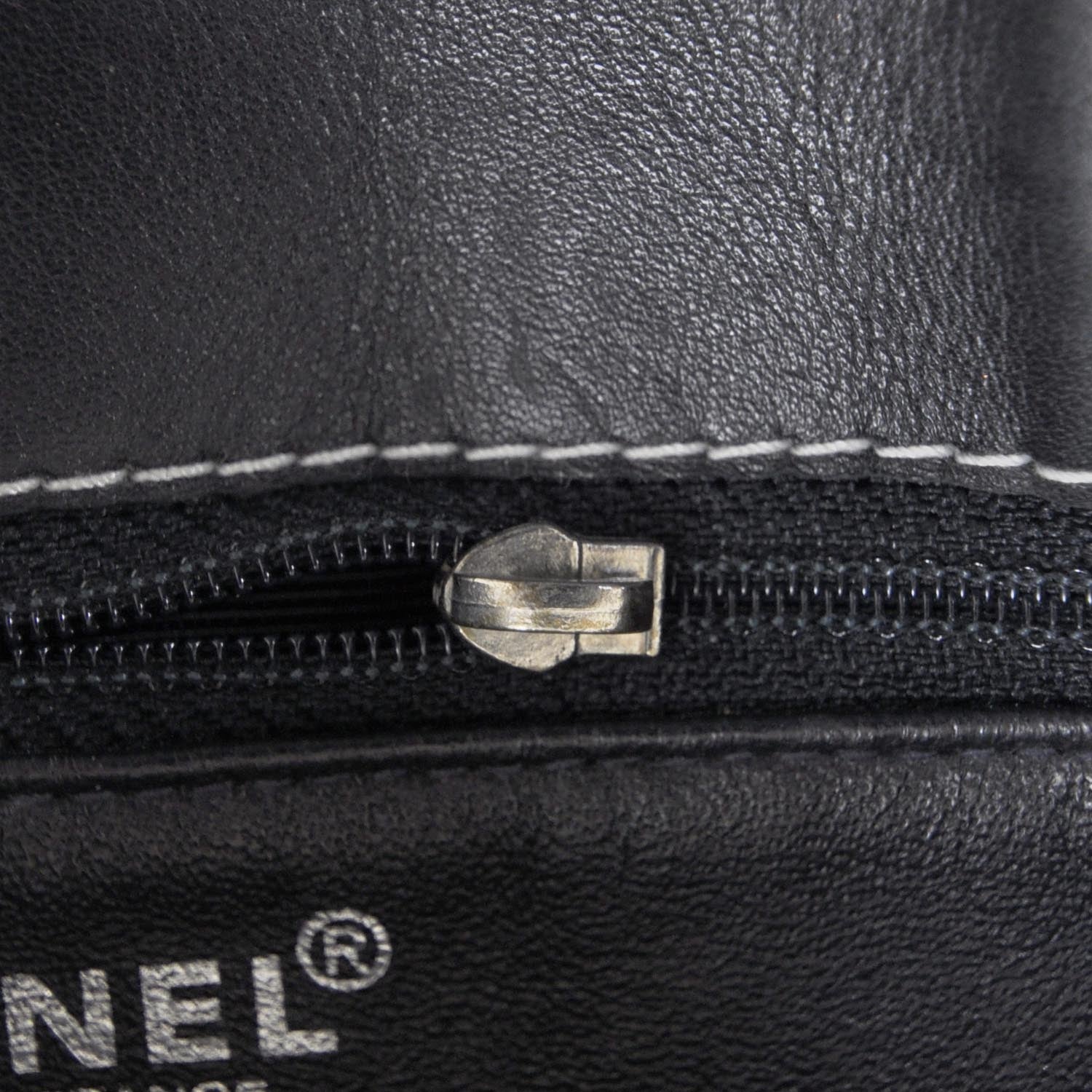 Chanel Leather Contrast Stitch Surpique Shoulder Bag Black 10 of 10