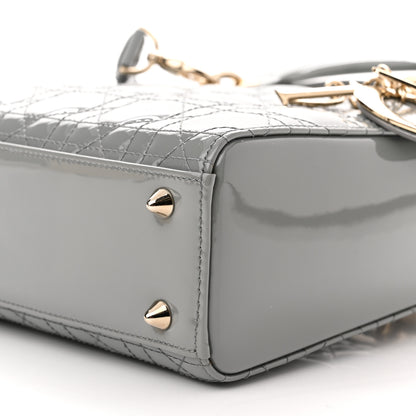 Christian Dior Patent Cannage Small Lady Dior Grey 9 of 12
