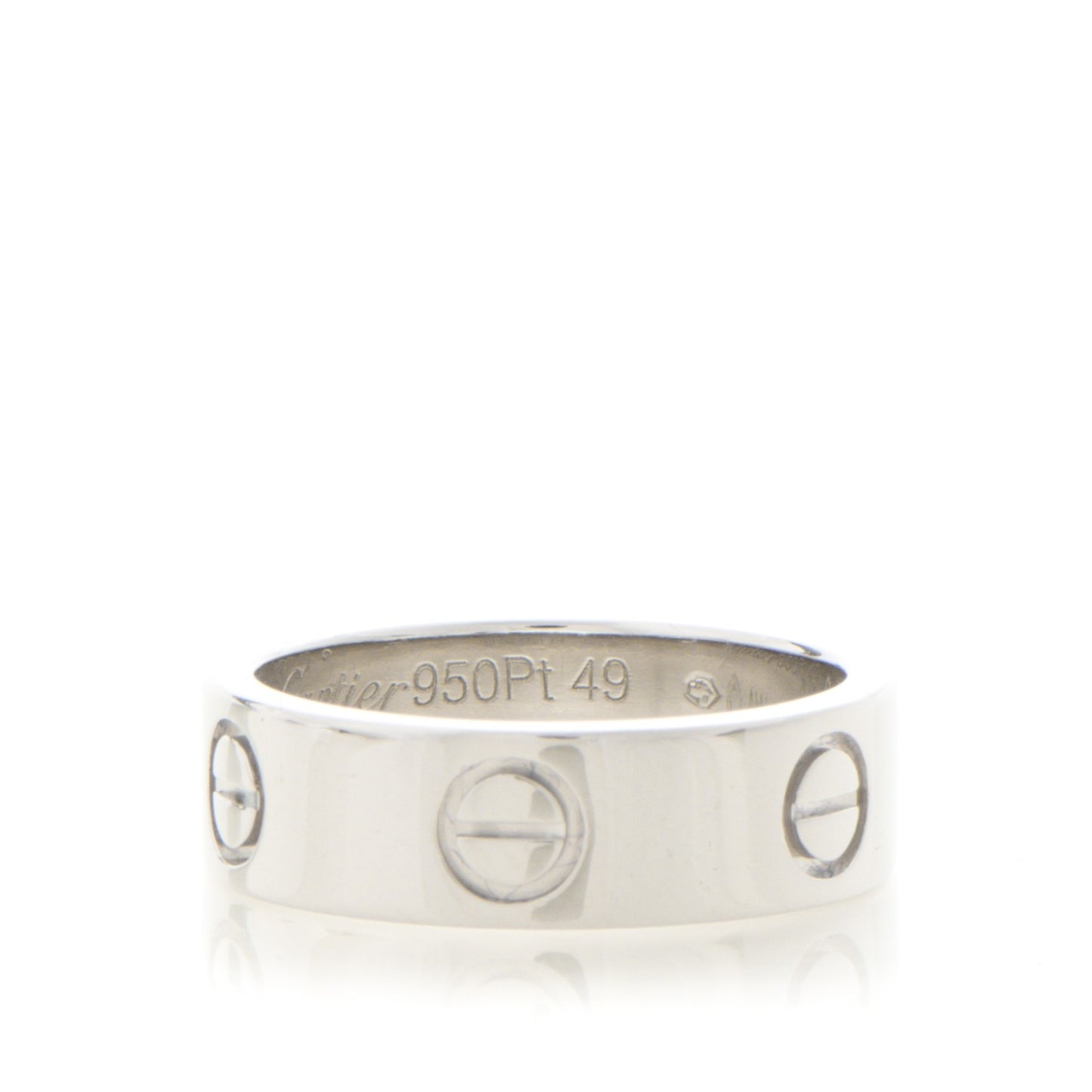 Platinum 5.5mm LOVE Ring 49 4.75