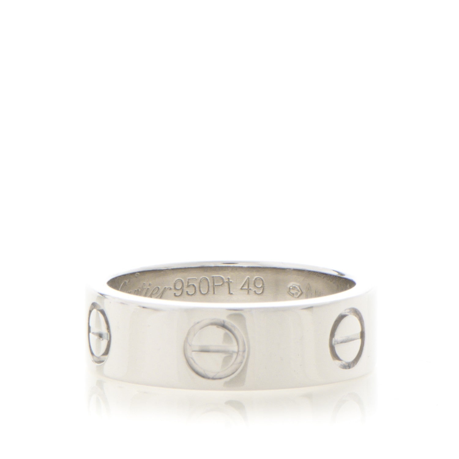 Cartier Platinum 5.5mm LOVE Ring 49 4.75 1 of 5