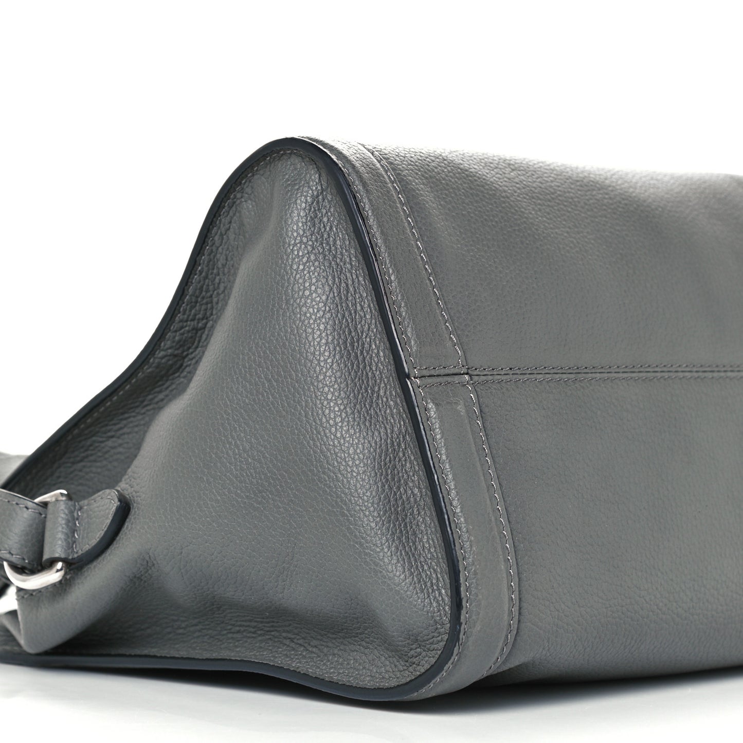 Pebbled Calfskin Small Skull Padlock Zip Around Tote Dark Grey
