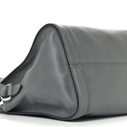 Alexander McQueen Pebbled Calfskin Small Skull Padlock Zip Around Tote Dark Grey 9 of 10