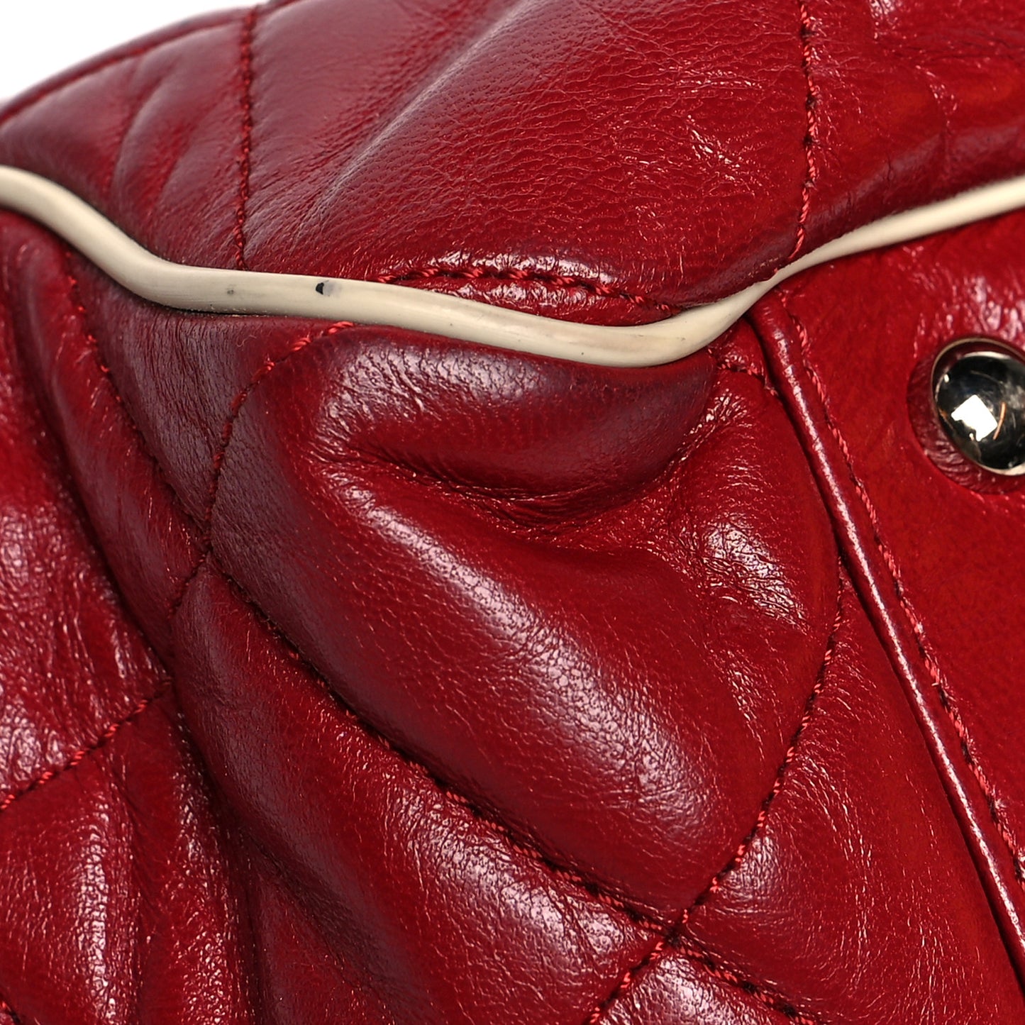 Lambskin Quilted East West Accordion Flap Light Bordeaux