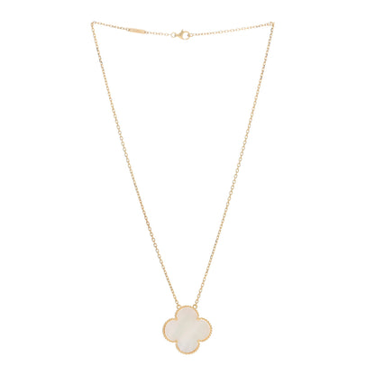 Van Cleef & Arpels 18K Yellow Gold Mother of Pearl Magic Alhambra Pendant Necklace 2 of 4