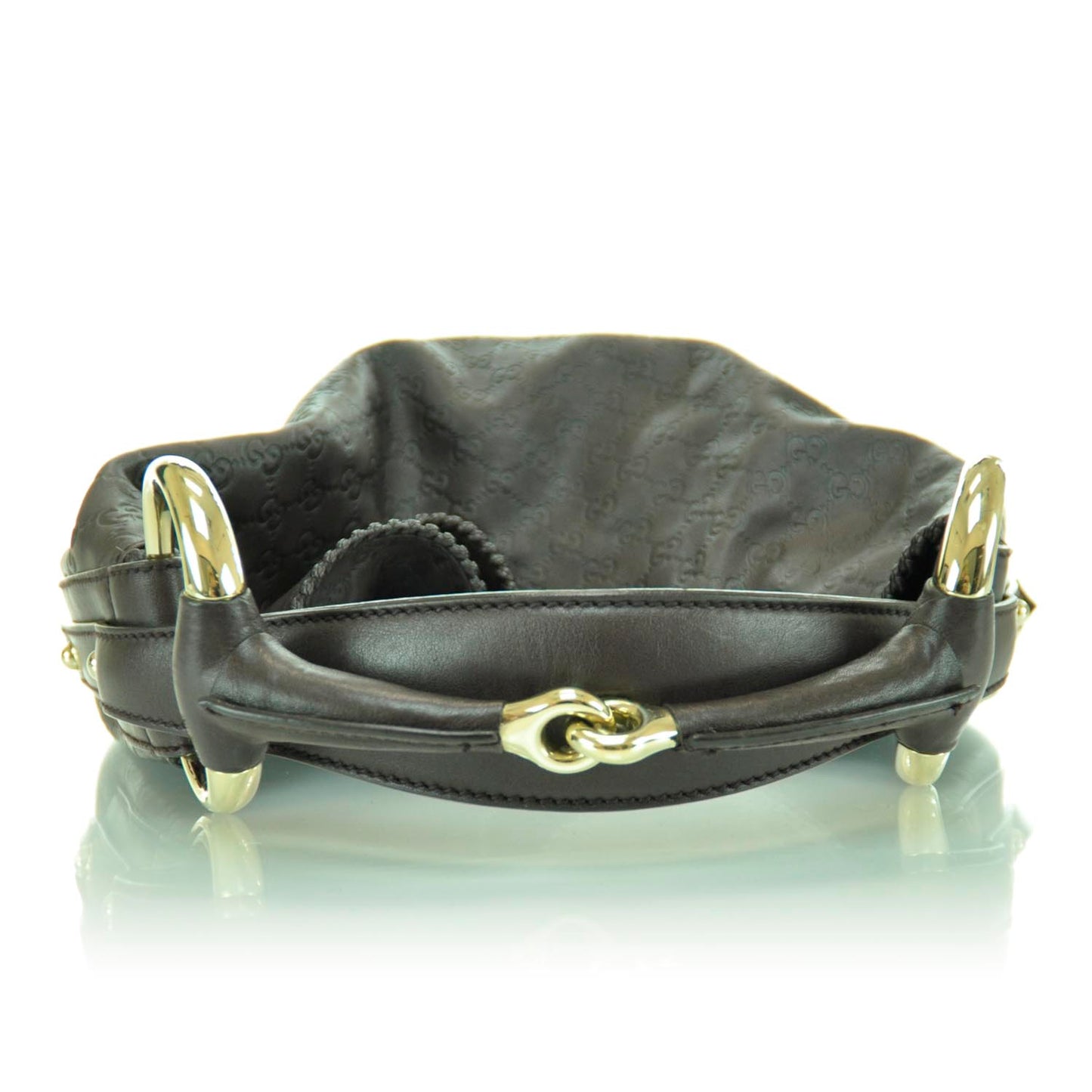 Guccissima Large Horsebit Chain Hobo Brown
