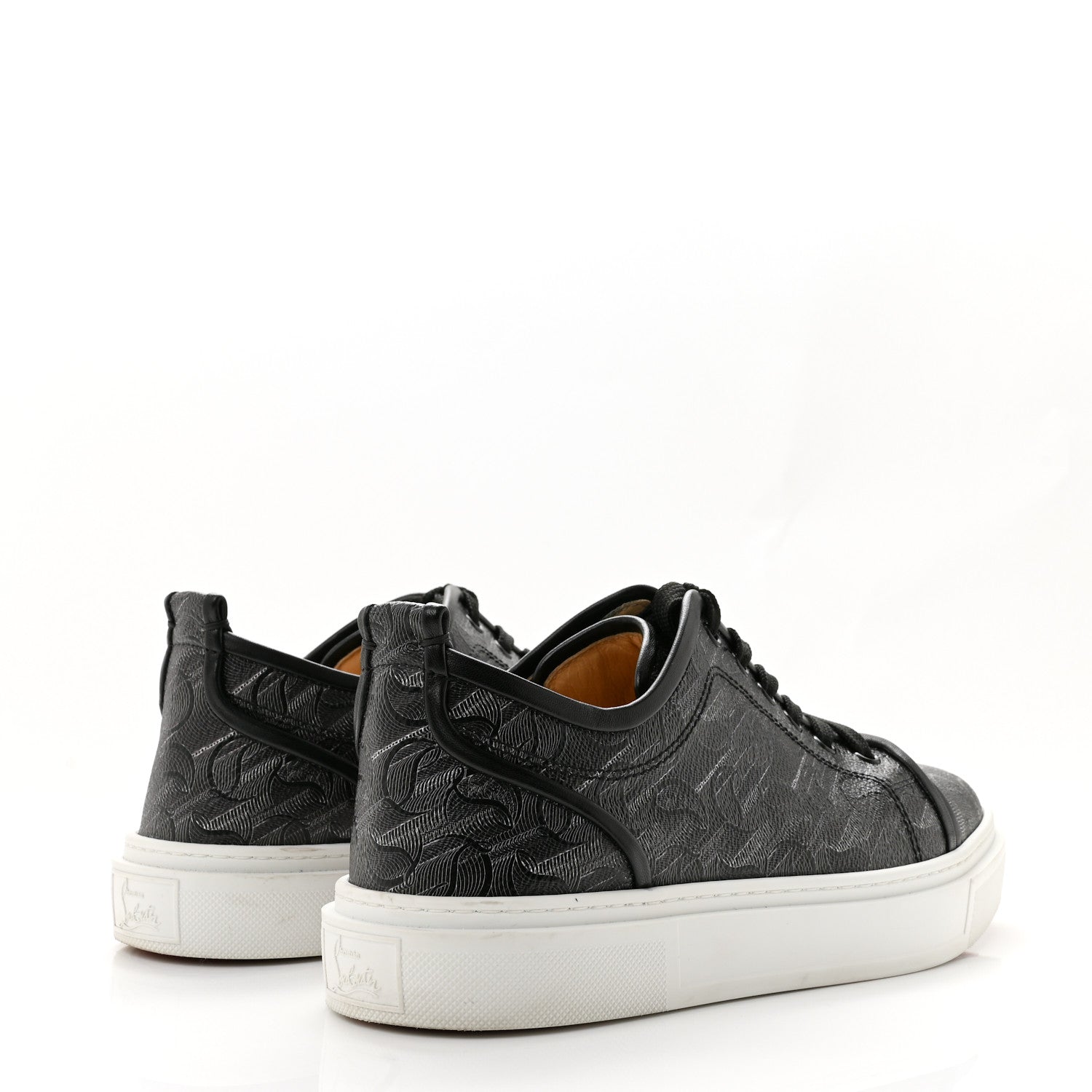 Christian Louboutin Toile Monogram Nappa Mens Adolon Junior Flat Sneakers 42 Black 5 of 11