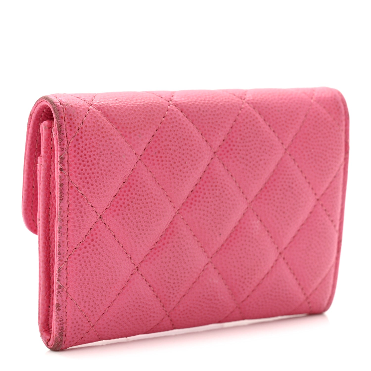 Chanel Caviar Quilted Flap Card Holder Wallet Pink 3 of 10