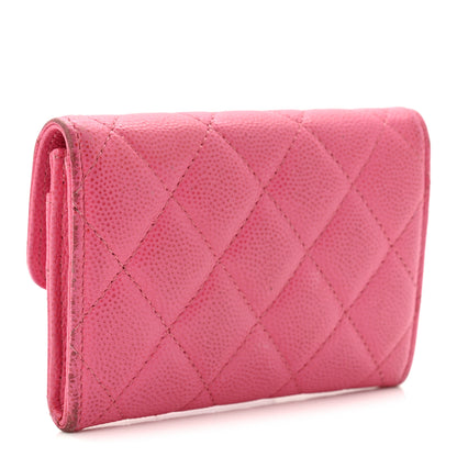 Chanel Caviar Quilted Flap Card Holder Wallet Pink 3 of 10